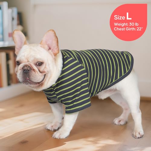 2Pack Dog Sweater with Sleeves Fleece Shirt for Small Dogs (Medium (8.5-13lbs) / 04# 2Pack(Green+Stripe))