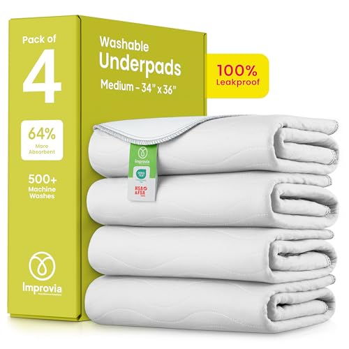 Washable Underpads (White / 34"x36" (Pack of 4))