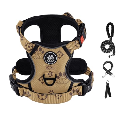 No Pull Dog Harness for Small Dogs (Light Brown / Small)