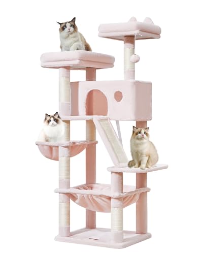 Sturdy Cat Tree (Jelly Pink / 57.5 Inches)
