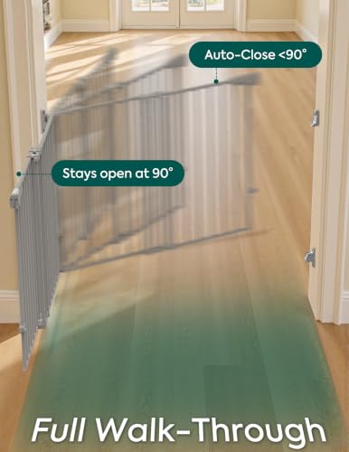 34" H Extra Tall No Bottom Bar Baby Gate (Grey - B17 / 34" H, 26-43" W-Standard)