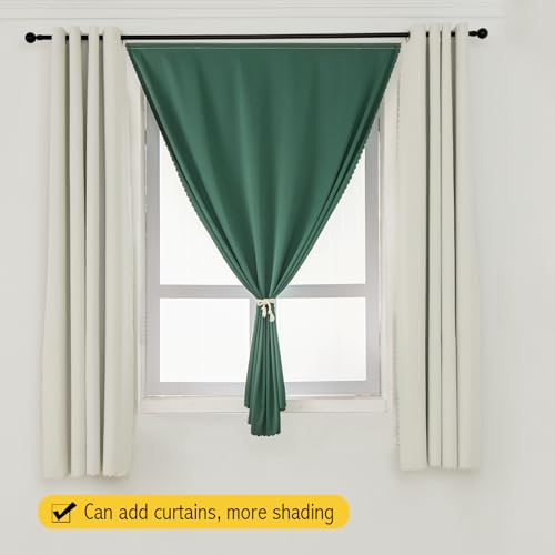 Thermal Blackout Curtains with Self (71"W x 59"L (Pack of 1) / Dark Green)