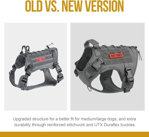 Tactical Dog Harness Vest No (Large / Grey)