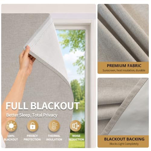 Portable Blackout Curtains (Light Coffee / 52"W x 72"H)