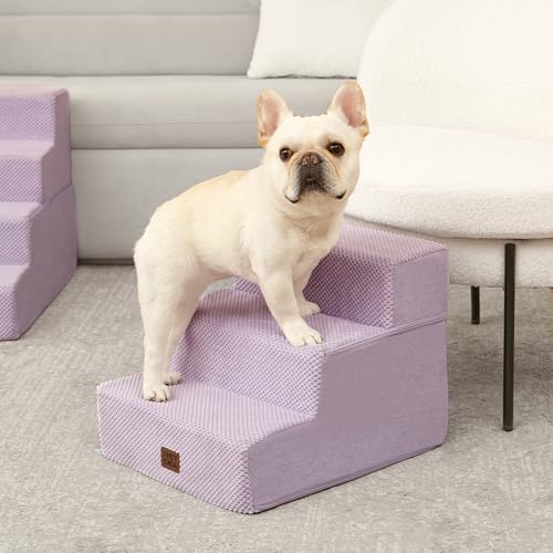 Dog Stairs for Small Dogs 13.5" H (Lilac / Standard 15" x 18" x 13.5")