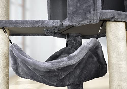 Cat Tree with Cat Condo and Big Hammock (39.4'' Grey)