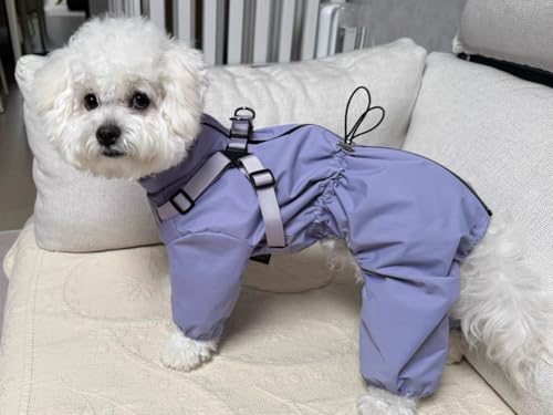 Waterproof Dog Raincoat (S Back Length 13" / Purple)