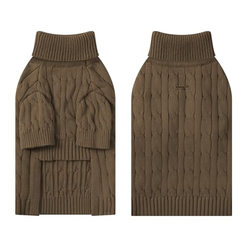 Small Dog Thermal Pullover Sweater (Brown(Order One Size Up) / X-Large)