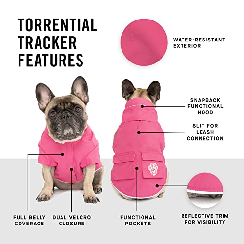 Torrential Tracker Dog Rain Jacket (28 (27-29" back length) / Pink)