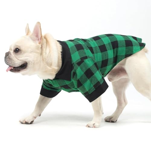 Dog Shirt Christmas Green Plaid Pet Shirts (X-Large / Green)
