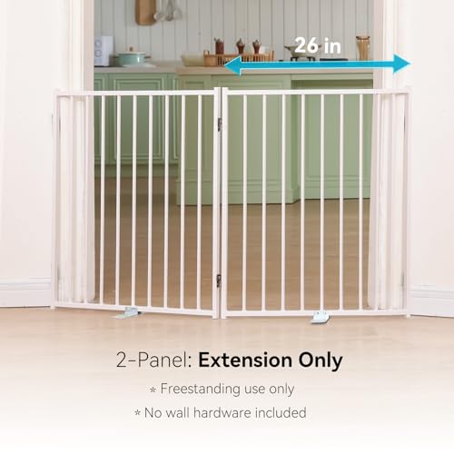 Full Metal Dog Gate Extension (White / 【2 Panels】52"W×30"H)
