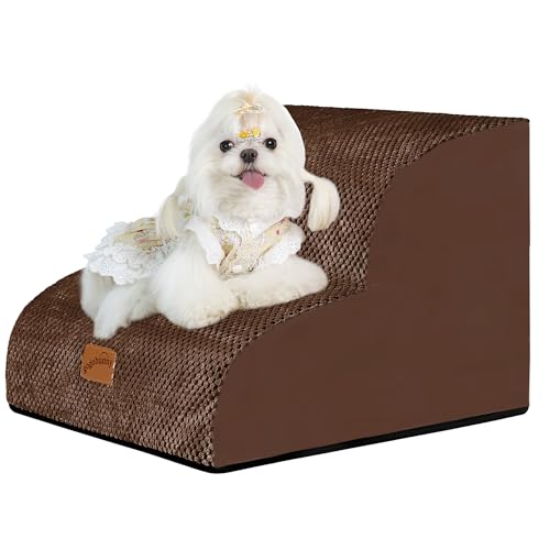 Ramp Dog Stairs for Couch Sofa and Chair 11.8" H (Brown / 2-Step (15.7"D x 15.7"W x 11.8"H))