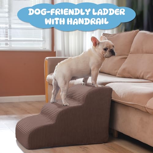 4 Step Dog Stairs Pet Ramp for High Beds (Coffee / 4-Step 20"H)