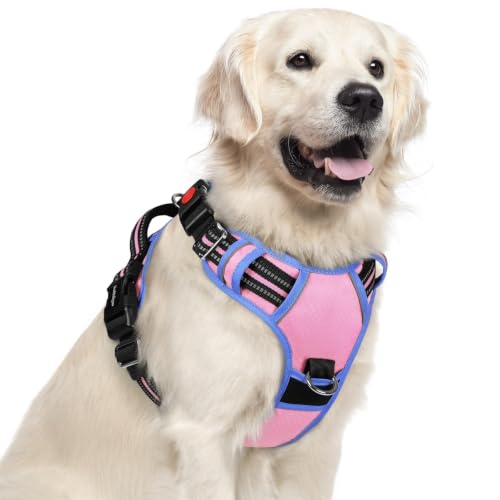 Dog Harness for Large (Light Pink & Blue / X-Large)