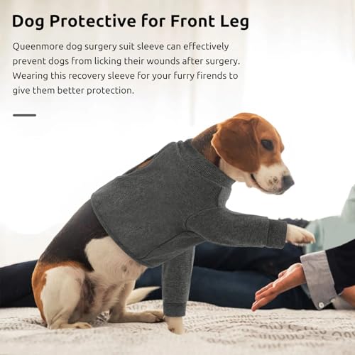 Dog Leg Sleeve to Stop Licking (Small / Grey)
