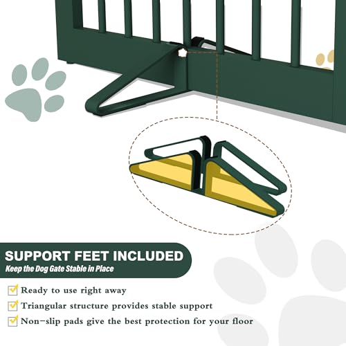 Freestanding Pet Gate for Dogs (24" Height-4 Panel / Green)