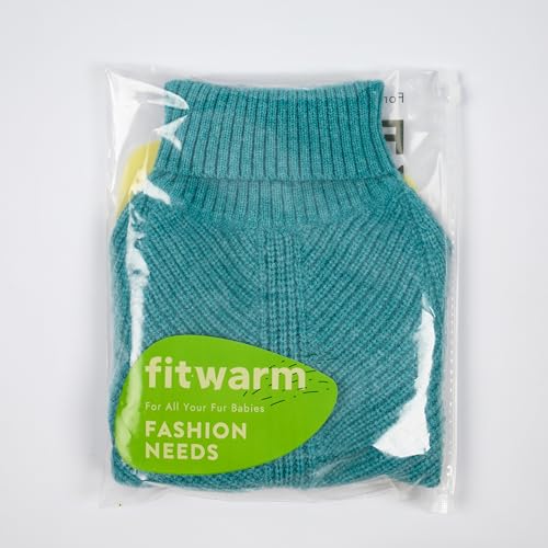 Turtleneck Dog Knitted Sweater (Large / Steel Blue)