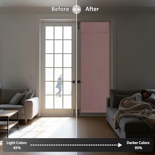 Blackout Curtain Privacy Window Drape for Living Room Bedroom Door (Orange Pink / 36"W x 80"L (Pack of 1))