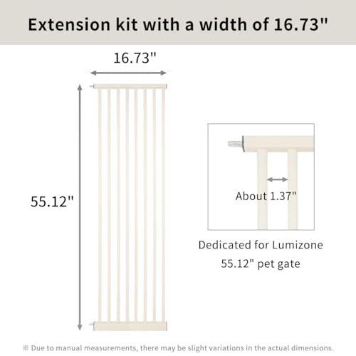55.12" Extra Tall Pet Gate Extension Kit 16.73" Wide Cream (55.12" H-cream / 16.73" W, Extension)