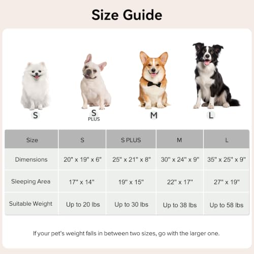 Dog Beds for Small Dogs with Cover Cave (Brown / S(20″ x 19″ x 6″))