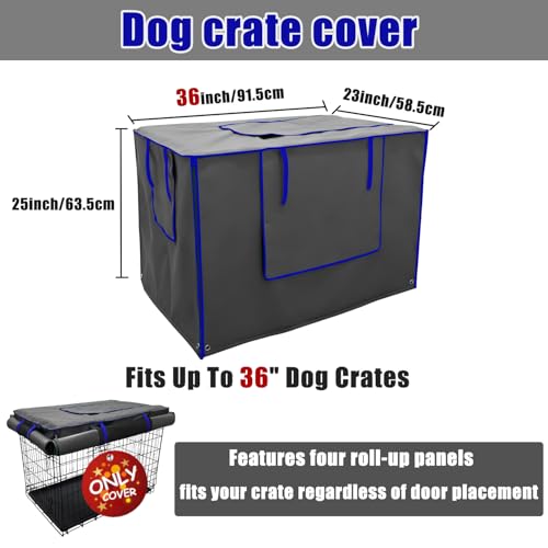 36 Inch Grey Dog Crate Cover (36.0"L x 23.0"W x 25.0"H / Grey)