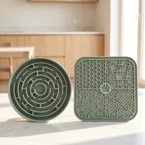 Dog Lick Mat for Anxiety Relief (Green+Green)