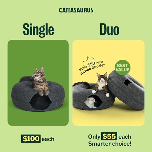 Peekaboo Cat Cave Duo Jumbo Set (Dark Gray + Dark Gray / Jumbo)