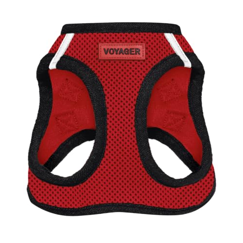 Voyager Step in Air Dog Vest Harness (Red/Black Trim / L (Chest: 18 - 20.5"))
