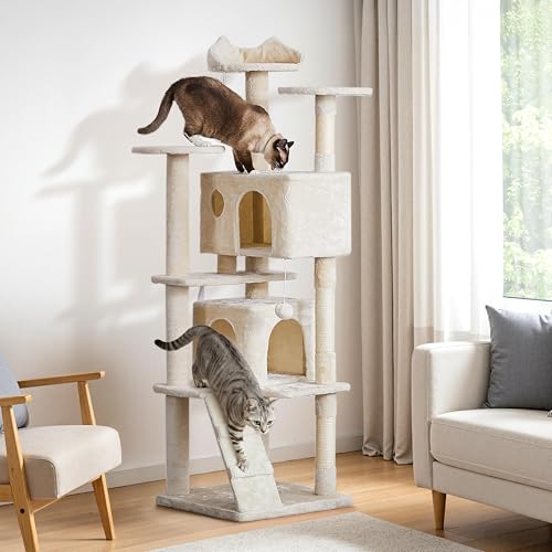 70in Multi Level Sturdy Cat Tree (Beige / 70in)