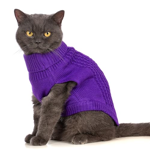 Cat Sweater Stretchy (Deep purple / Large)