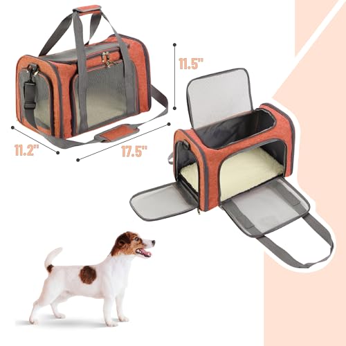 Pet Carrier 17.5" x 11.2" x 11.5" (Orange)