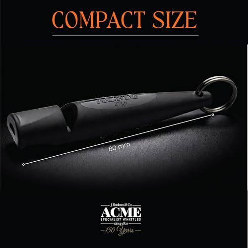 Alpha 211.5 Professional Dog Training Whistle with Enhanced Ergonomic Grip. BPA (Black)