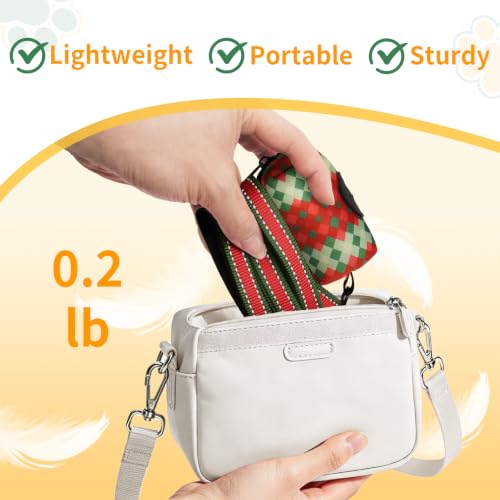 Hands Free Dog Leash with Poop Bag Holder (Red&green)