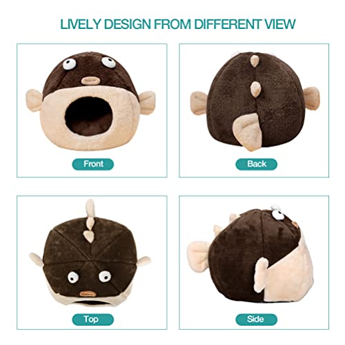 Cat Beds for Indoor Cats (L 16.5'' / brown)