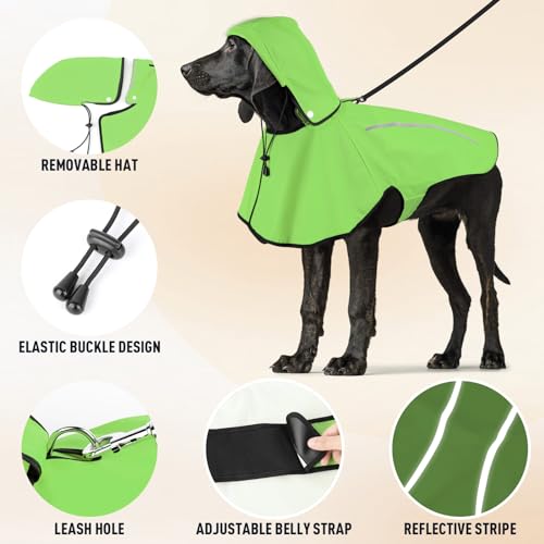 Dog Raincoat with Removable Hoodie (X-Large / Green)
