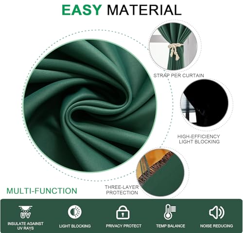 Self Adhesive Curtains (71"W x 72"L (Pack of 1) / Dark Green)