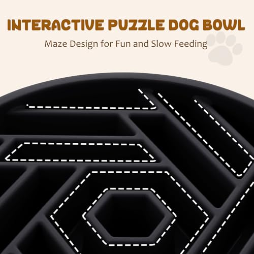Slow Feeder Dog Bowl (black)