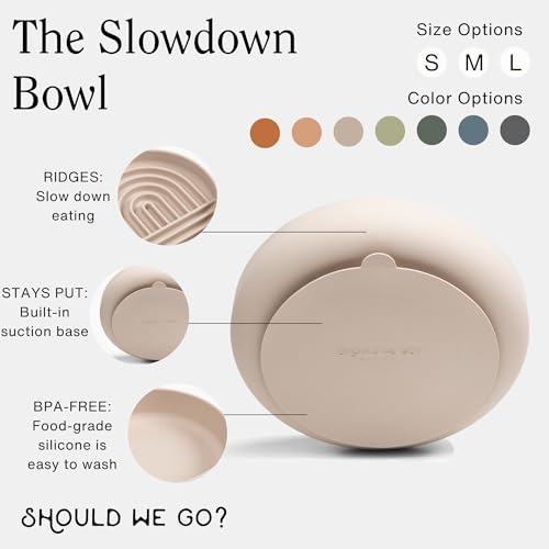 Slow Feeder Dog Bowl (Blush - Rainbow Design / Small (6” Across x 1.25” Tall))