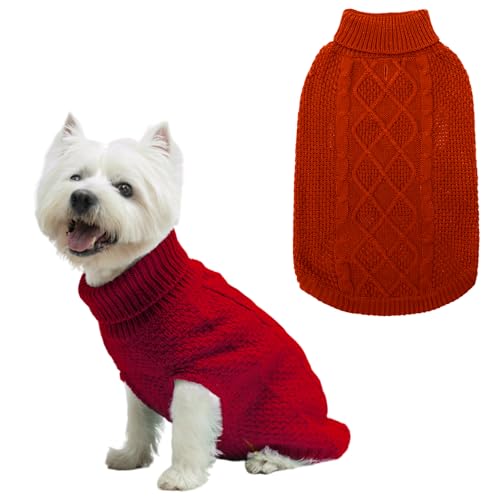 Turtleneck Dog Sweater (Small / Red)