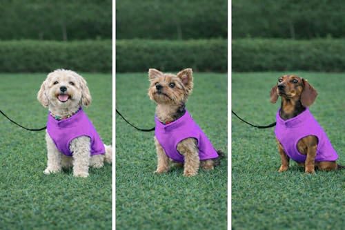 Dog Fleece Vest Sweater with Leash Ring (XXL (25-35lbs) / Purple)