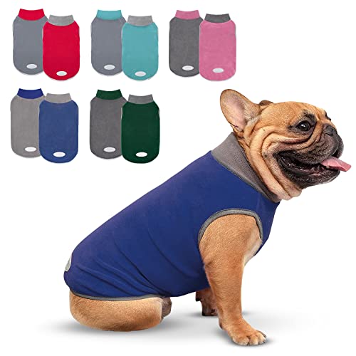 2 Pack Fleece Dog Sweater Pullover Lightweight Reflective Jacket (X-Large / 2# Navy & Grey)