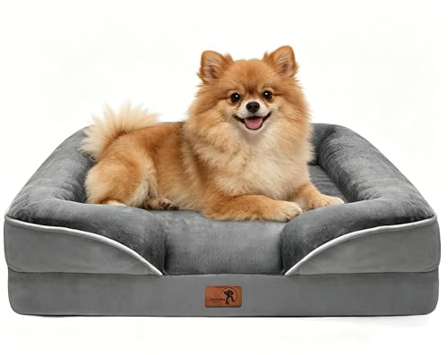 Orthopedic Dog Bed with Sides (24.0"L x 18.0"W x 6.0"Th / Grey)