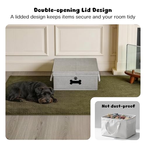 Dog Toy Basket with Double (Gray / Large)