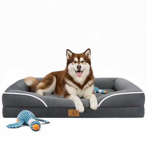 Dog Bed Extra Large Size Dog (48.0"Lx35.0"Wx7.0"H / 00-Dark Grey)