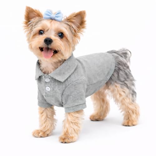 Basic Dog Polo Shirts Premium Cotton (S (-9lbs) / Gray)