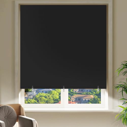 Blackout Roller Shades (Black / 48"W x 72"H)