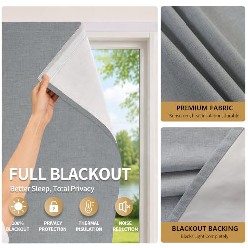 Blackout Blinds (Light Gray / 35"W x 80"H)