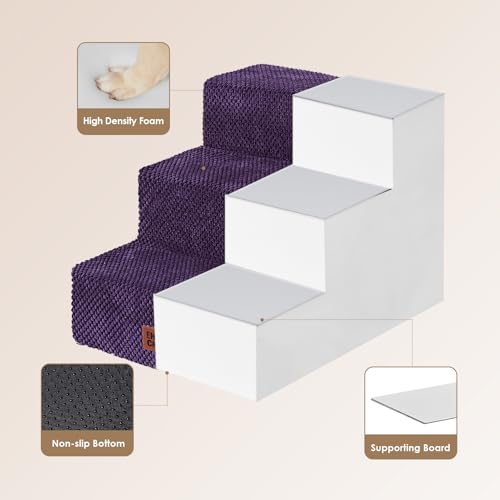 Dog Stairs for Small Dogs 13.5" H (Purple / Standard 15" x 18" x 13.5")