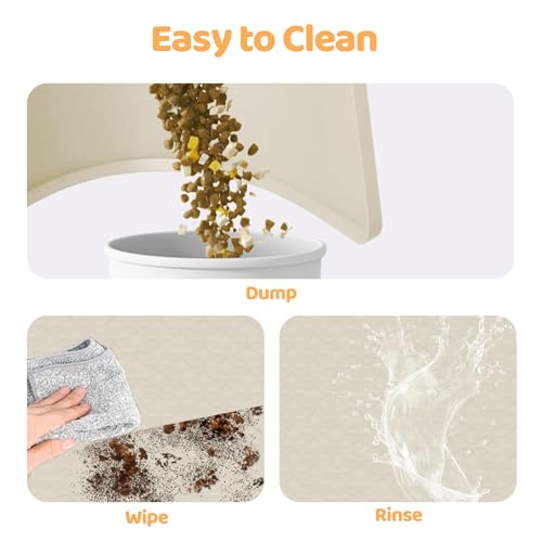 Dog Food Mat 51''x25.6'' Extra Large Dog Mat for Food and Water (51"L x 25.6"W / Beige)