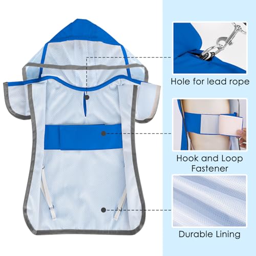 Dog Raincoat Waterproof Rain Jacket (Blue / Medium)
